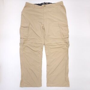 REI Convertible Cargo Pants  Men's XXL - 30L Khaki Nylon Outdoor Elastic Fishing